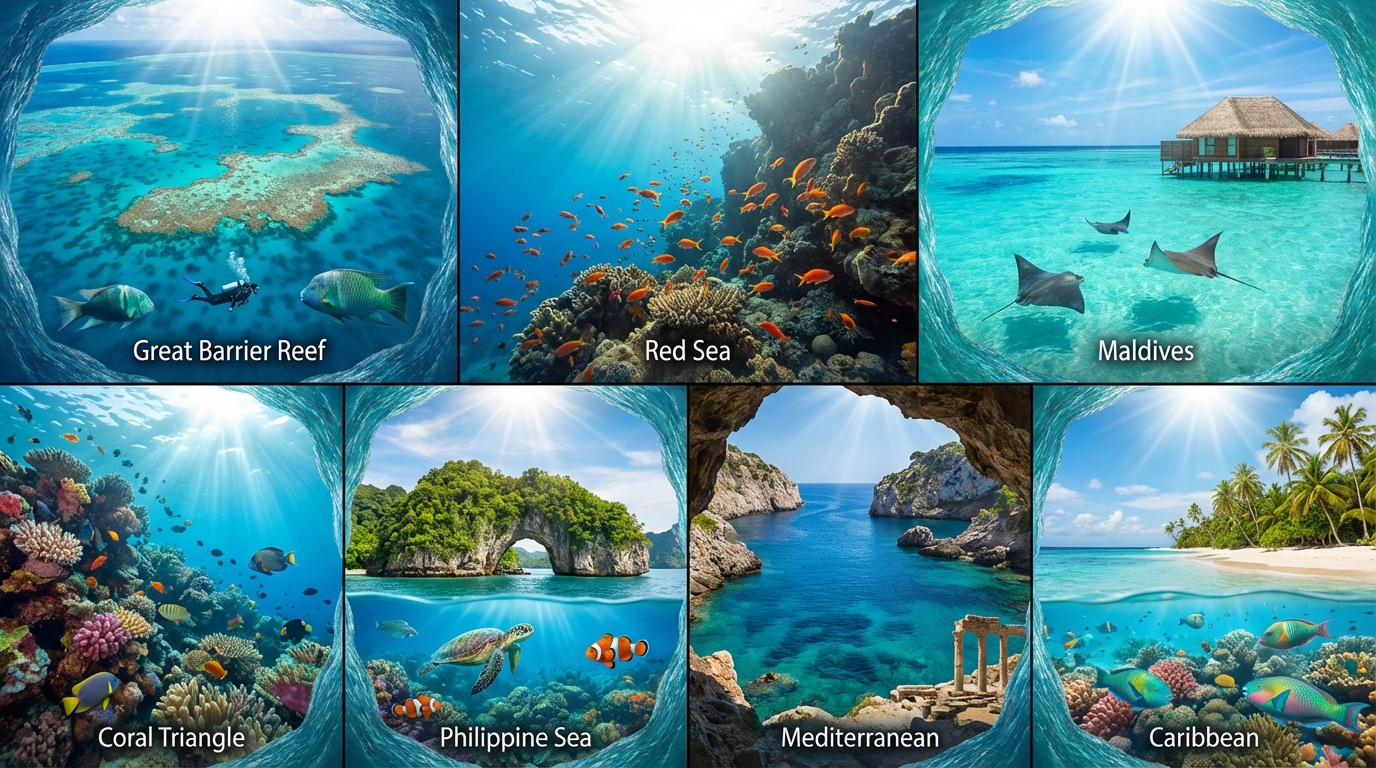 découvrez les 7 plus belles mers du monde où plonger au moins une fois dans votre vie pour une expérience inoubliable sous l'eau.
